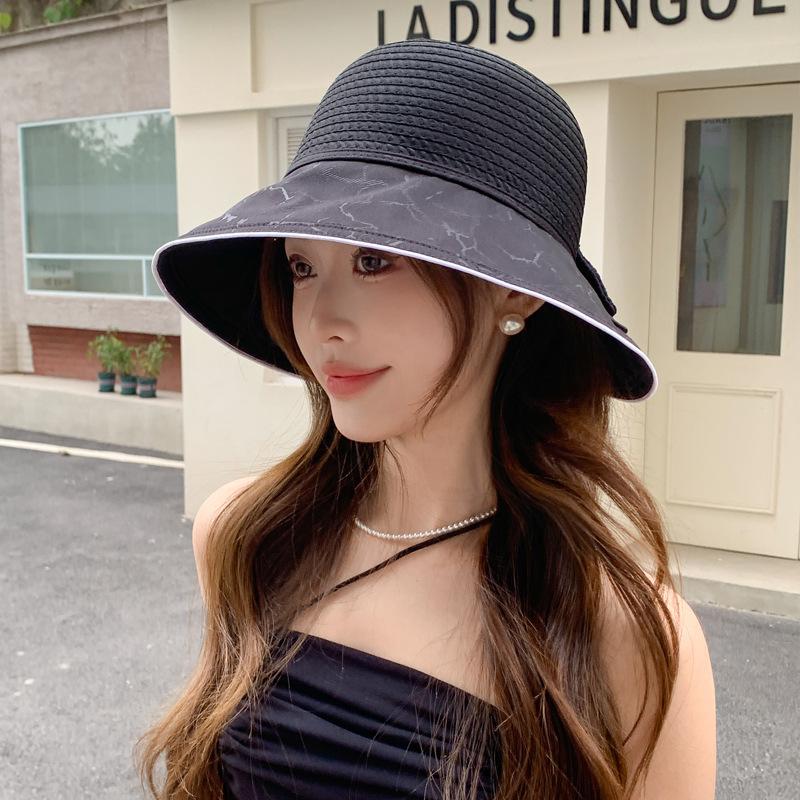 Summer New Hat Women Spring and Summer Travel Sun Protection Sun Hat Temperament Bow Sun Hat Bucket Hat