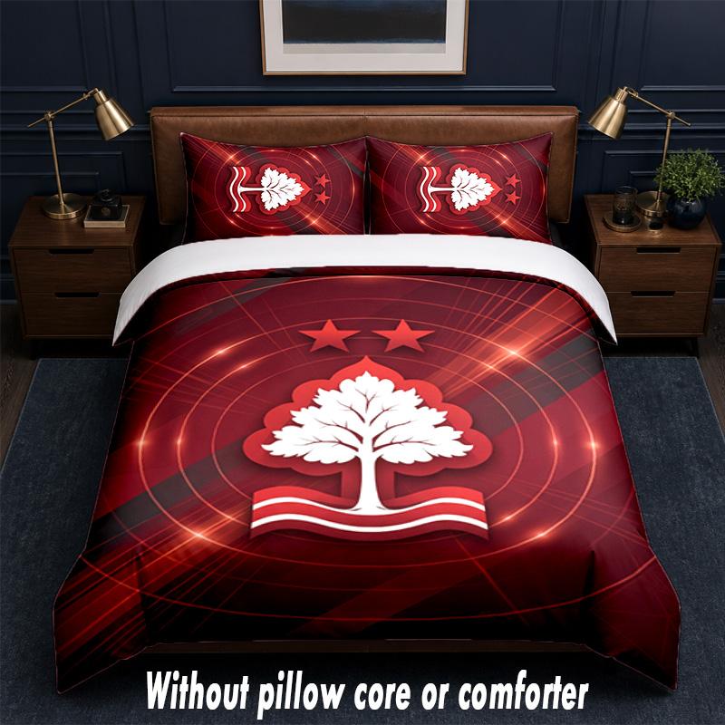 Nottingham Forest Design Set Lenzuola Letto 1 Copripiumino + 2 Federe Morbido Traspirante Biancheria da Letto per la Casa