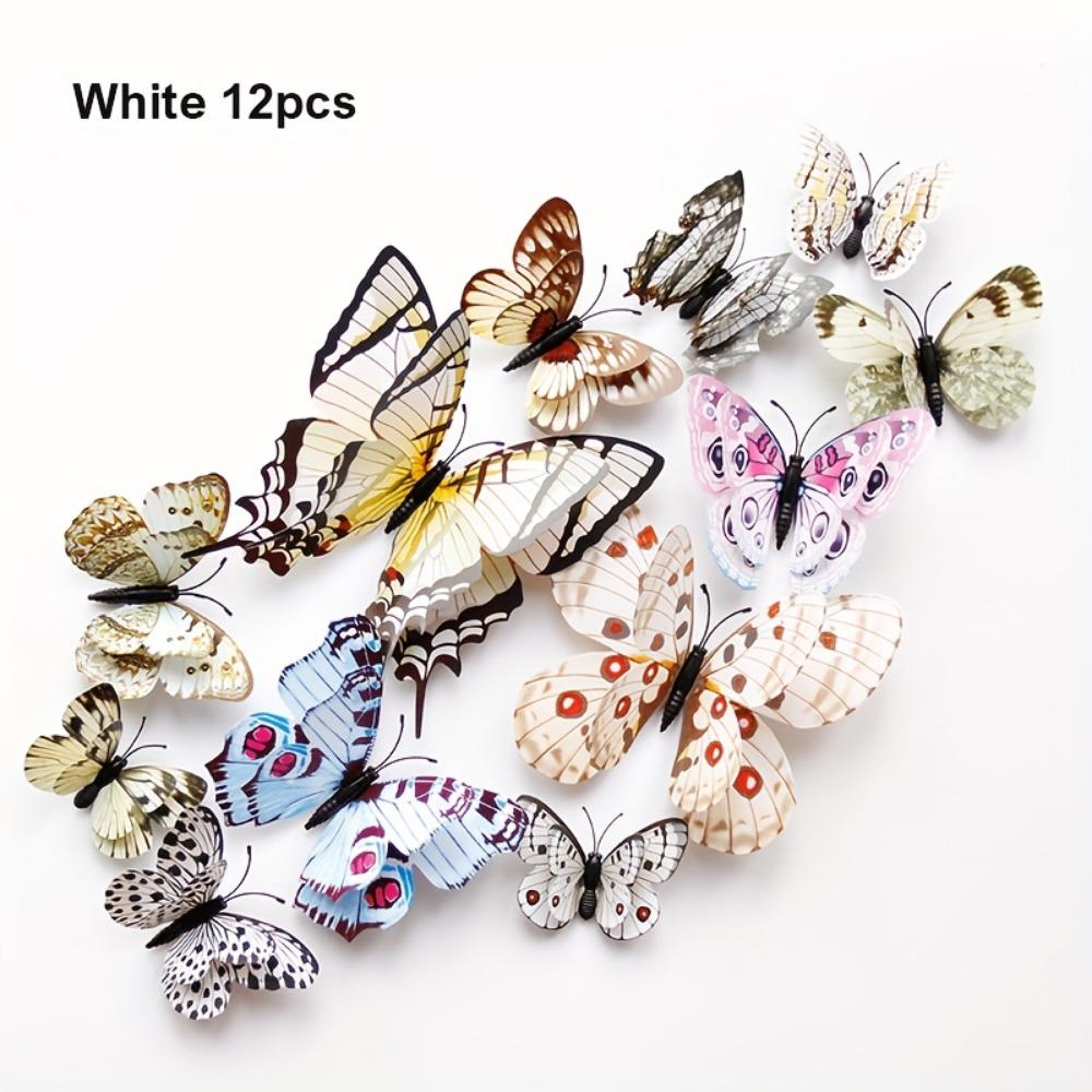 12pcs, Butterfly Wall Decor, 3D Butterflies Stickers For Party Decorations With Magnets, Removable Wall Stickers Room Decor, Scene Decor