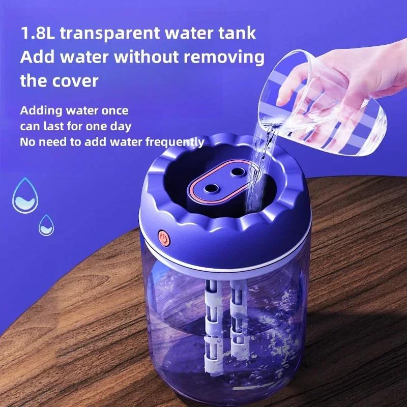 USB dual spray humidifier for home use bedroom mother and baby 1.8L large capacity high fog humidification machine