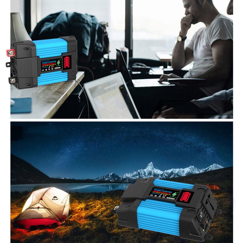 Auto Power Inverter LED Napěťová kapacita Displej Transformátor Konvertor 12V na 110/220V Duální USB invertor pro automobilové spotřebiče 4000W/6000W