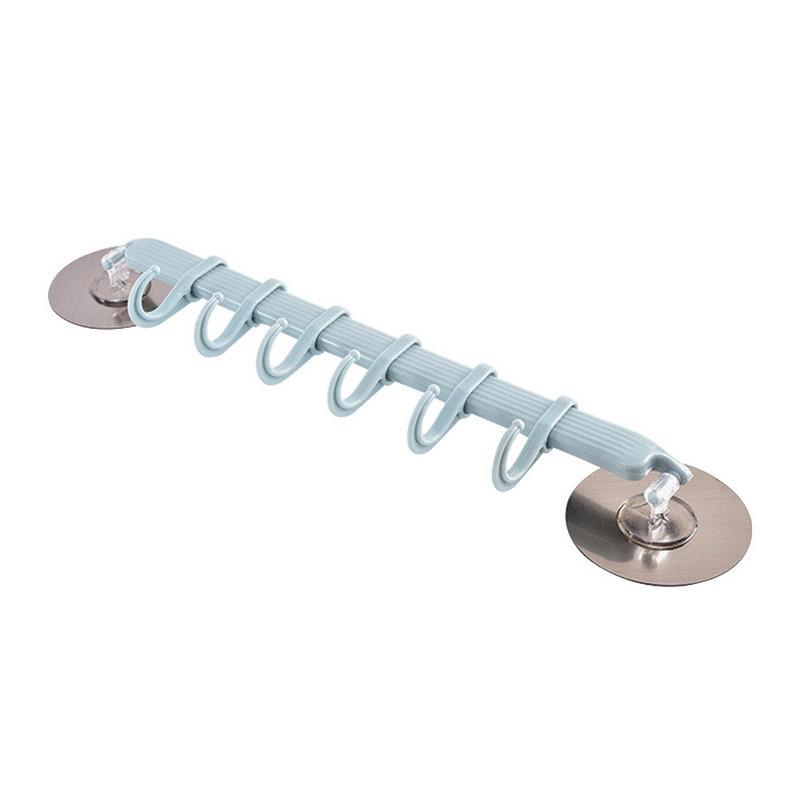 Kitchen Accessories Shelf Storage Hooks Clothes Hanging Rack Wardrobe Kitchen Organizer Cup Holder Glass Mug Holder 6 Hooks#w