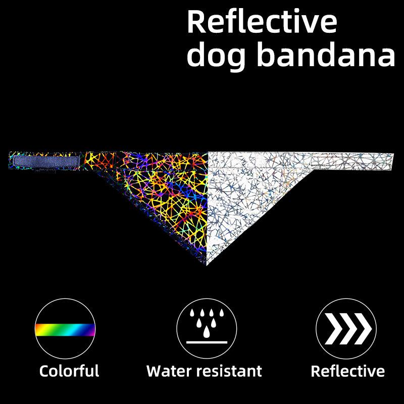 Pet Reflective Bandana High Visibility Dog Scarf Colorful Safety Neckerchief for dogs cats Coleira Cachorro Mascotas Perro Cani