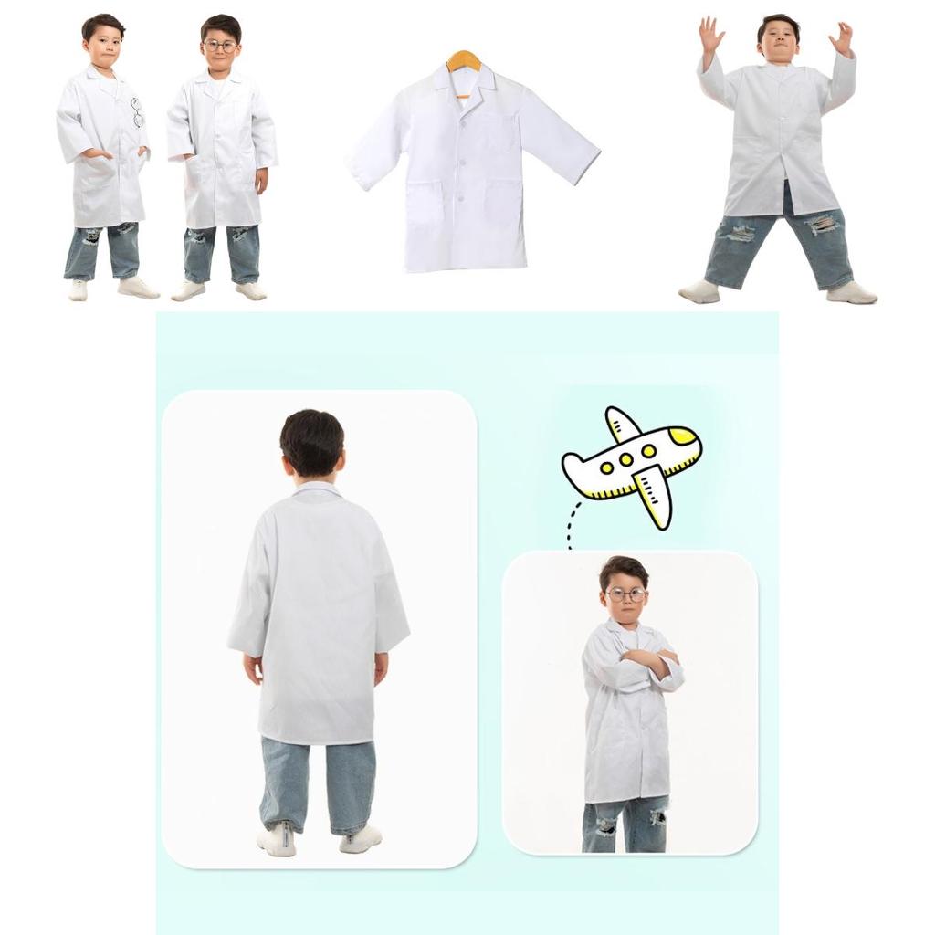 Kids Doctor Coat White Lab Coat For Roleplay Science Experiments