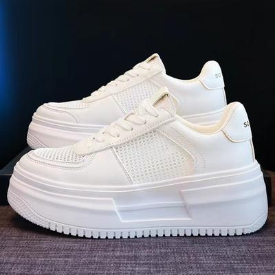 Casual Mesh Surface Breathable Flat Heel Little White Shoes 2024new Fashion Simple All-match White Board Shoes Female Summertime
