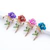 Gold Plated Rhinestone Rose Brooch for Women - Three-Leaf Design, Wedding Dress Accessory