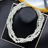 Vintage Necklace With Strong Light Round Shape Multiple Layers Of Weaving Layering Versatile Temperament Collarbone Pearl