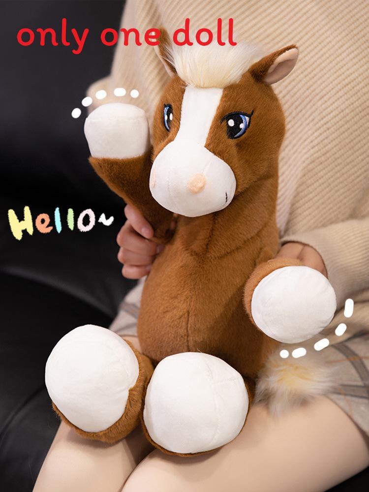 Horse Plush Doll With Pp Cotton Filling For Home Decor And Playtime