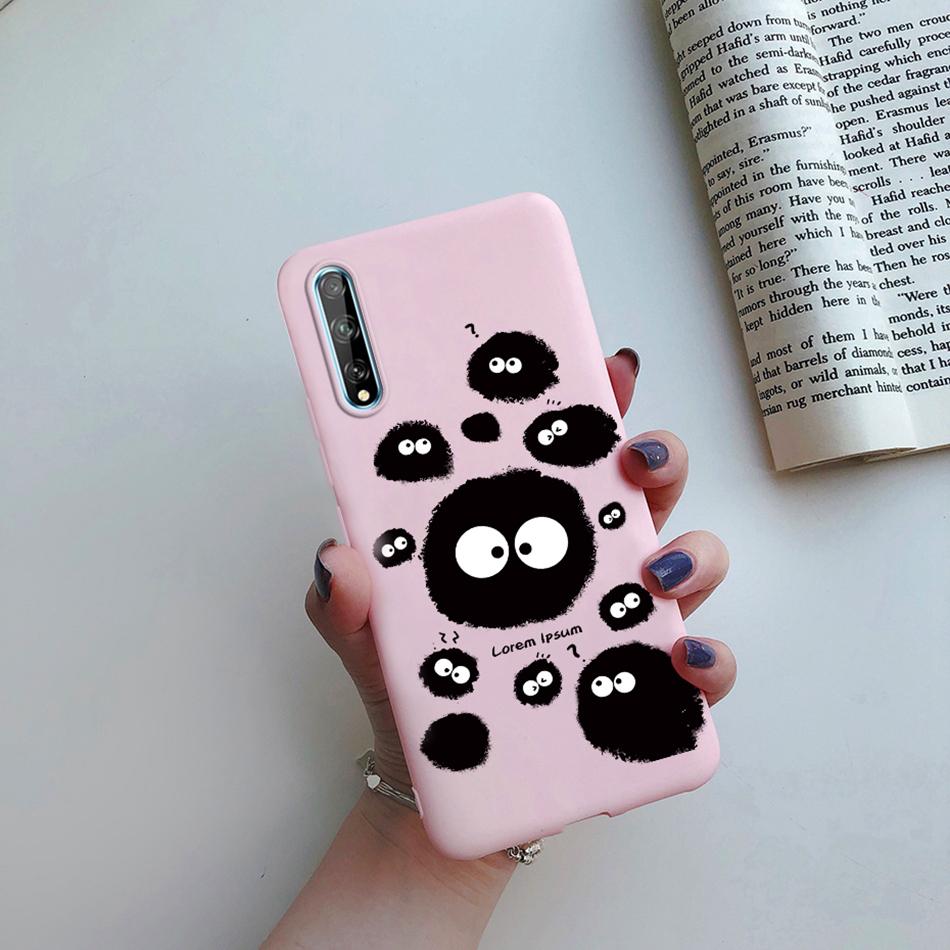 Silicone Phone Case For Huawei Y8P Y9 Prime 2019 Back Cover Cute Cat Cartoon Flower Housing Fundas For Huawei Y8P Y9Prime Cases