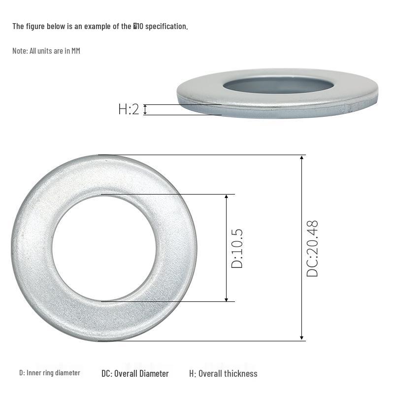 Blue-White Zinc Galvanized High-Strength Flat Washer Screw