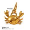 18K Gold Ocean Style Turtle & Crab Pendant Necklace - Stainless Steel, Waterproof, Colorfast, Women's DIY Jewelry Accessory.