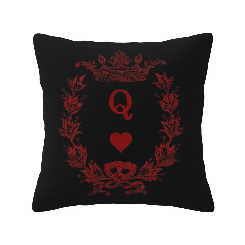 Queen Of Hearts Square Pillowcase Cushion Cover Pillow Case Throw Pillow Cover for Home Bedroom Car