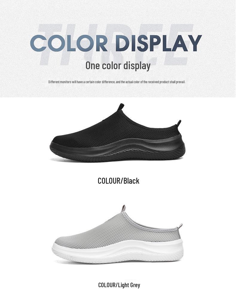 Men's Summer Mesh Breathable Slip-On Running Shoes – Lightweight, Large Size, Casual Outdoor Footwear for Teens