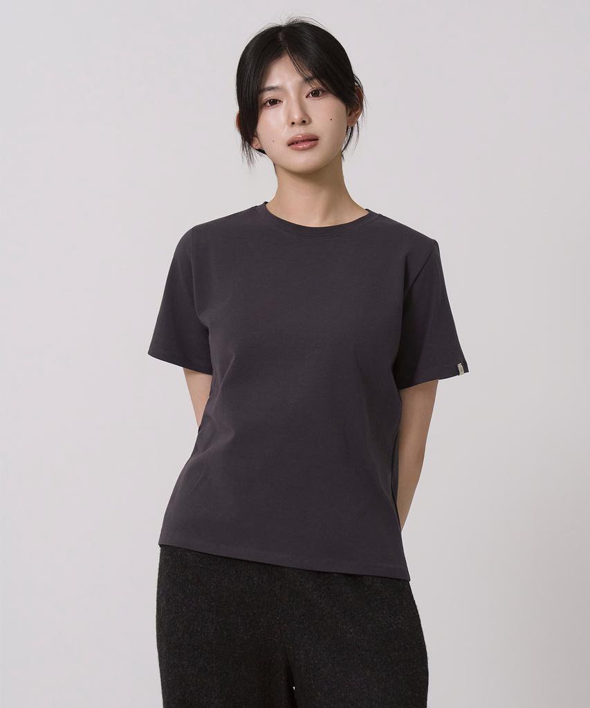 Sayu Basic Tension Short Sleeve T-Shirt Charcoal