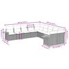 Vidaxl 10-Cz. Garden Lounge Set, Cushions Black Rattan Pe