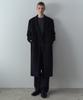 Cashmere Blend Daddy Shoulder Double Long Coat [Navy]