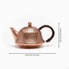 Copper Teapot Compact Hammered Teaware for Tabletop