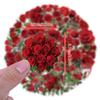60 New Transparent Rose Stickers Pack Waterproof Transparent PET Flower Material Decorative Guitar Stickers