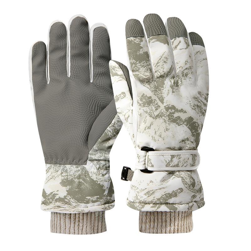 New Ski Gloves, Mountain Outdoor Fleece-Lined Protective Touchscreen Winter Warm Gloves, Climbing and Cycling Gloves One Size белый