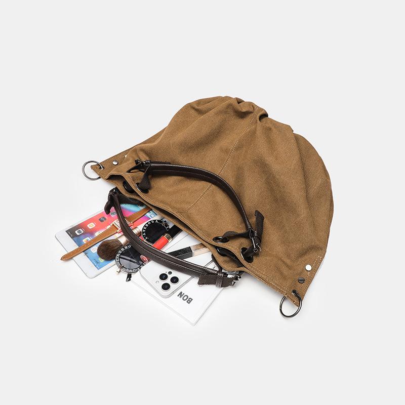 Damen Vintage Cargotasche, Umhängetasche, Canvas-Tasche, Strapazierfähige Tragetasche