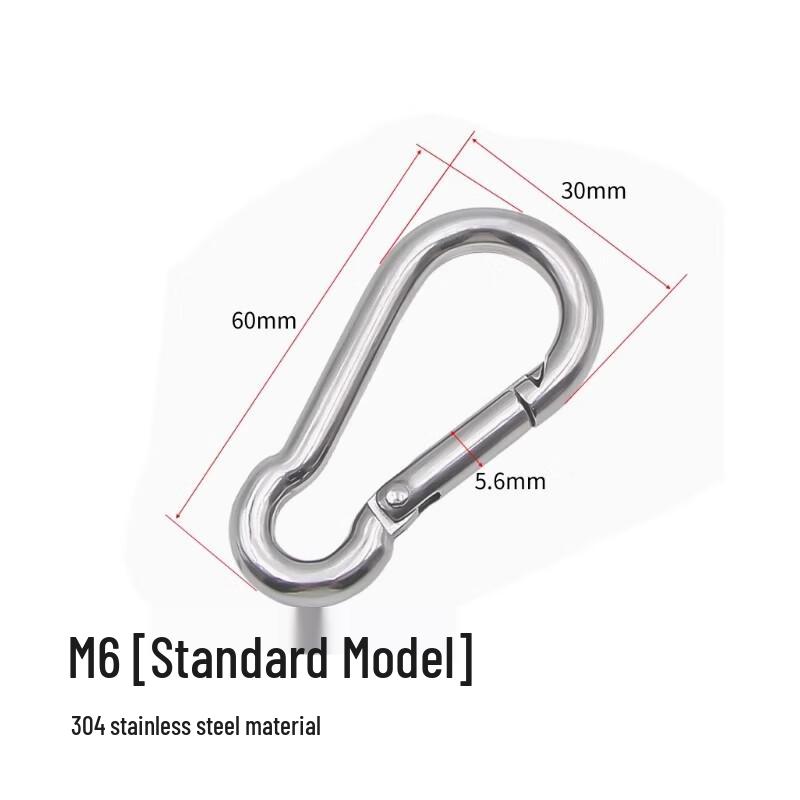 Xianming 304 Stainless Steel M6 Carabiner Snap Hook Set