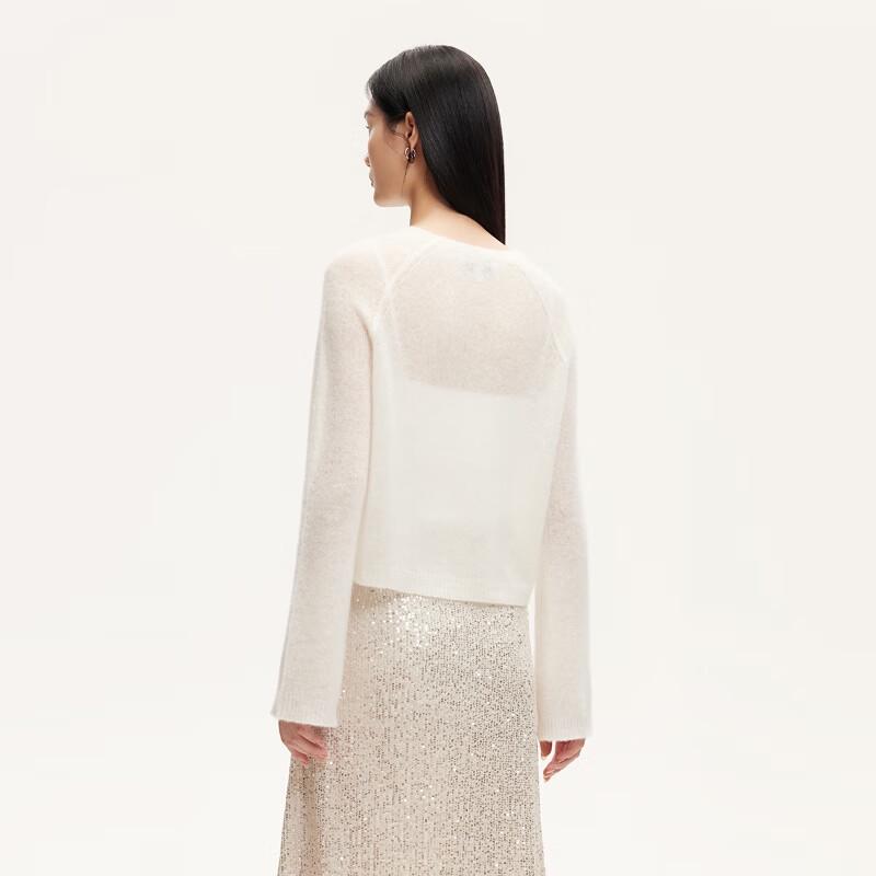 VEROMODA Women's Pure Cashmere Cloud Touch Round Neck Sweater