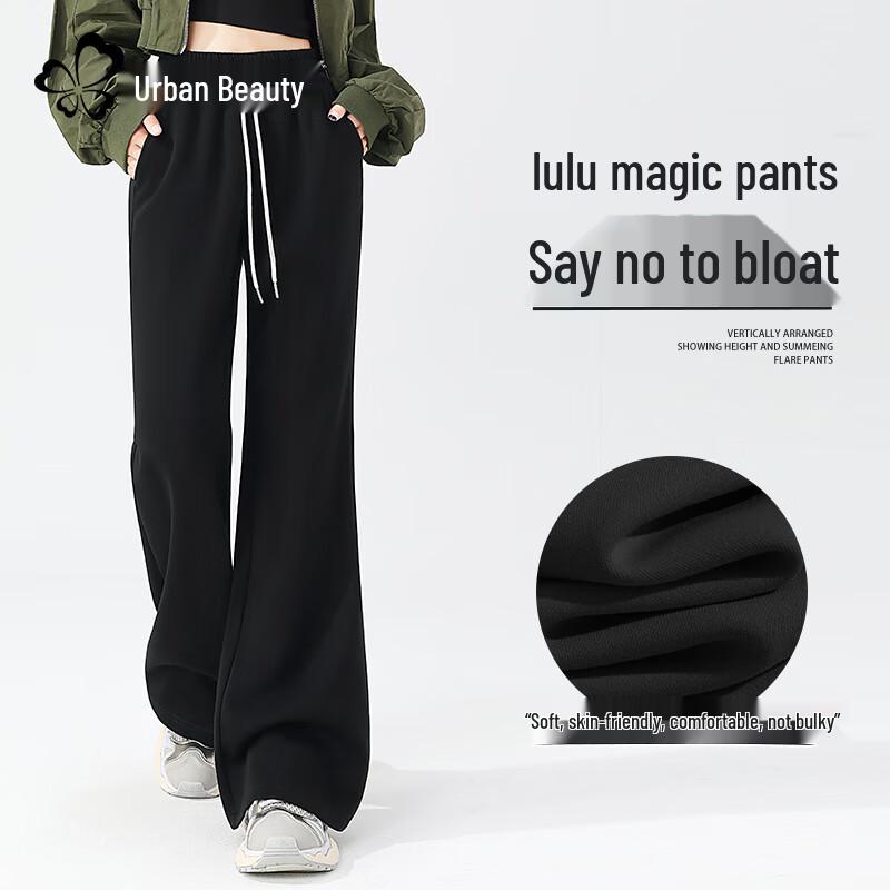 

Women s High-Waist Loose Fit Flared Casual Pants S