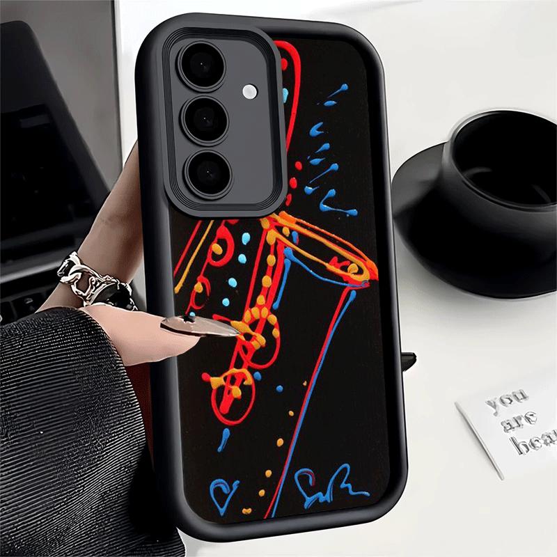 Phone Case for Samsung Galaxy A17 A16 A15 A14 A13 Saxophone Instrument Music A56 A36 A26 A55 A35 A25 A54 A34 A24 A53 A33 A23 A07