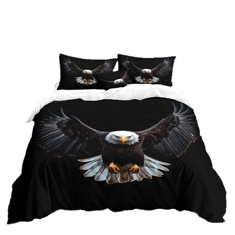 Eagle Series 3D Digital Printing Three-Piece Bedding Kit Bed Sheet Quilt Cover