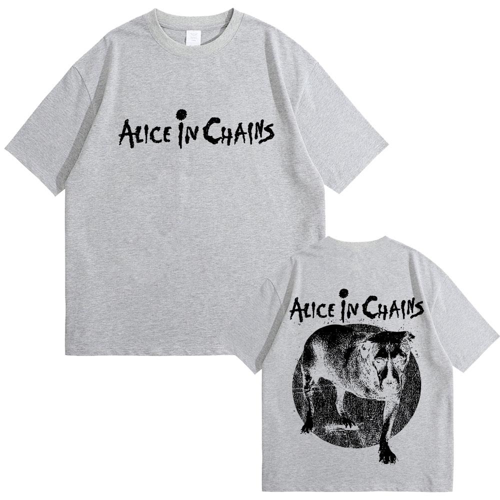 Rock Band Alice In Chains Double Sided Graphic Tshirt Summer Men Women Casual High Quality Cotton Tshirt Male Vintage T Shirts