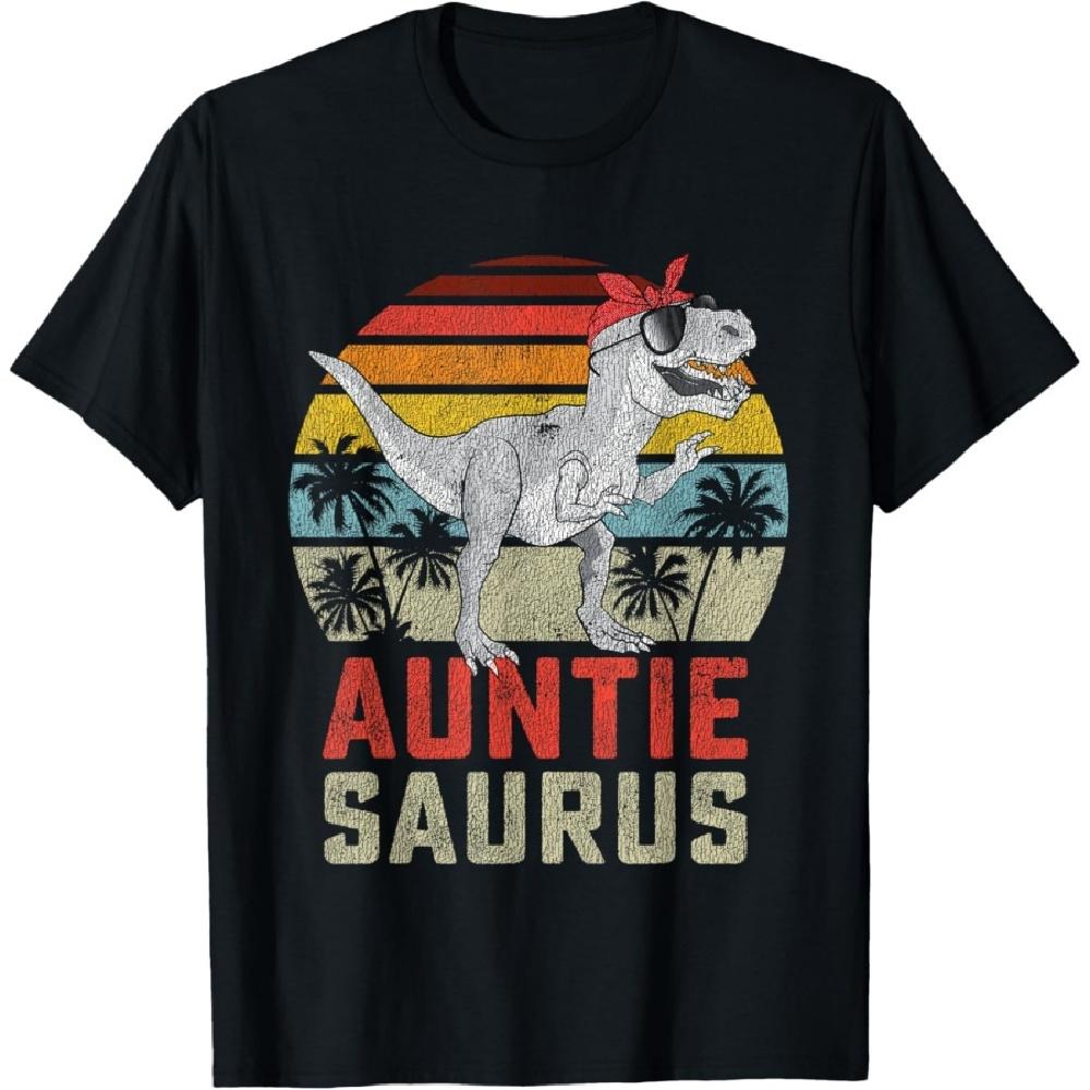 

Auntiesaurus T Rex Dinosaur Auntie Saurus Family Matching T-Shirt S