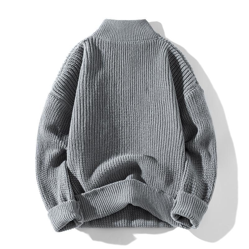 Half Zipper Sweater Men's Solid Color Autumn and Winter New Long-sleeved T-shirt Sweater Men's Sweater Men's and Women's Jacket
