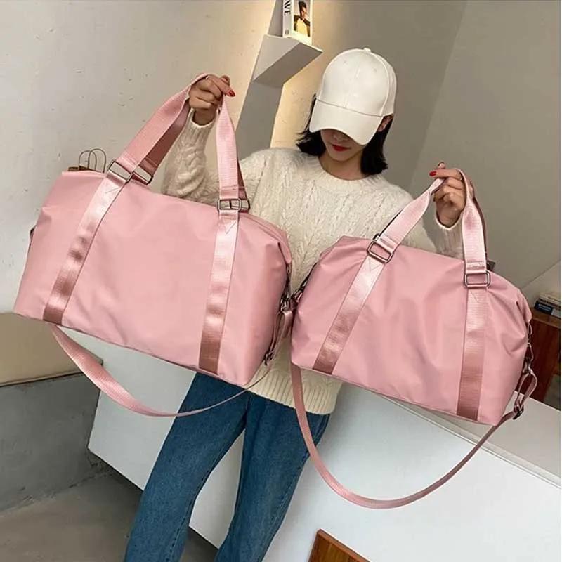 Große Damen-Reisetasche Multifunktionale Sporttasche Handtaschen Nylon Wasserdichte Umhängetasche Damen Nass-Trocken-Taschen Sporttaschen