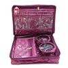 LUCES Satin Makeup Pouches Vanity Jewellery Traveling Organizer Storage Box Cosmetic Bag It Along Anywhere Easily For Women Purple