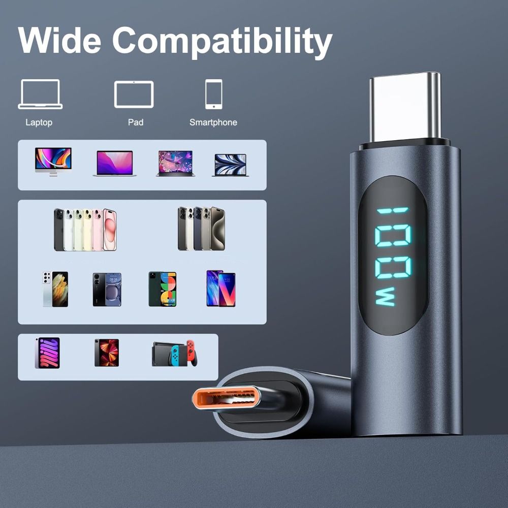 480Mbps Type-C Power Meter Digital Display OTG Converter Professional Cable Extender Laptop