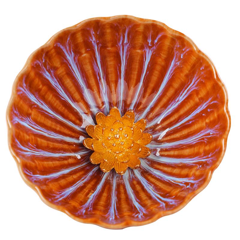 Handcrafted Jianzhan Tenmoku Glazed Ceramic Teacup - Large Creative Douli Tasting Bowl.