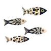 4Pcs Wooden Fish Wall Decor, Rustic Farmhouse Ocean Fish Wall Art, Vintage Beach Nautical Coastal Theme Fish Decor for Home Lake Ocean Bathroom