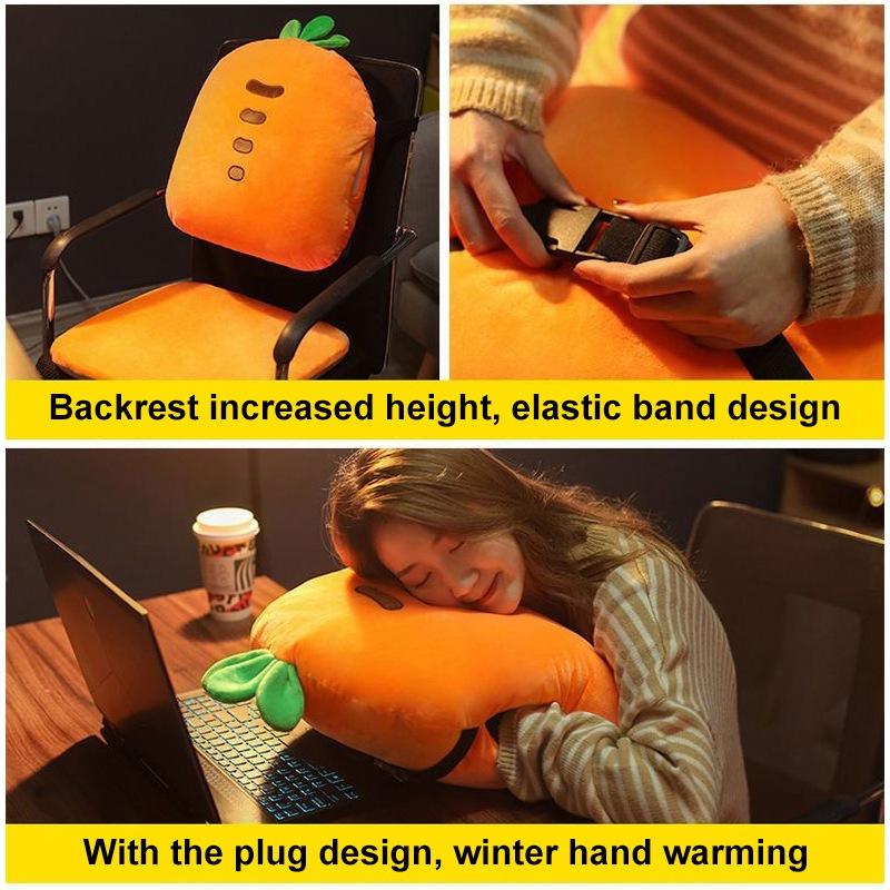 Heated Chair Cushion Plug-in Chair Cushion Thick Removable Washable Cute Cartoon Cushion Plush Chair Cushion Student Stool Cushion