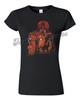 Retro Halloween Tee T Shirt Vtg Novelty Art Wheel Of Fortune Witch Goth