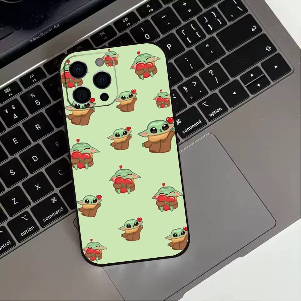 Cute cartoon Baby Y-Yoda Phone Case For iPhone17,16,15,14,13,12,11 Plus,Pro Max Soft Black Cover