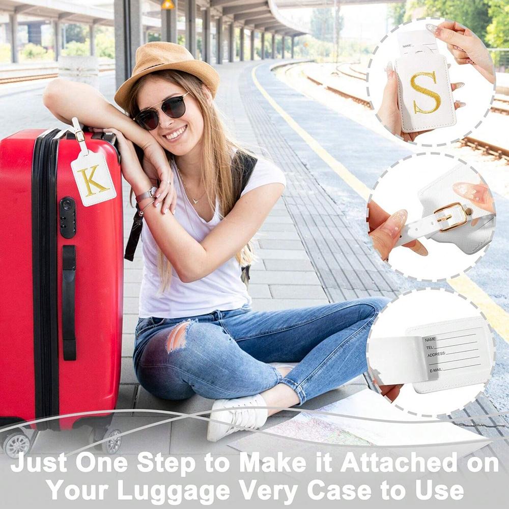 Modischer Koffer mit Buchstabenstickerei, Design mit Sichtschutzklappe, A-Z Buchstaben, unverzichtbares Gepäckidentifikationswerkzeug für Reisen.zwq