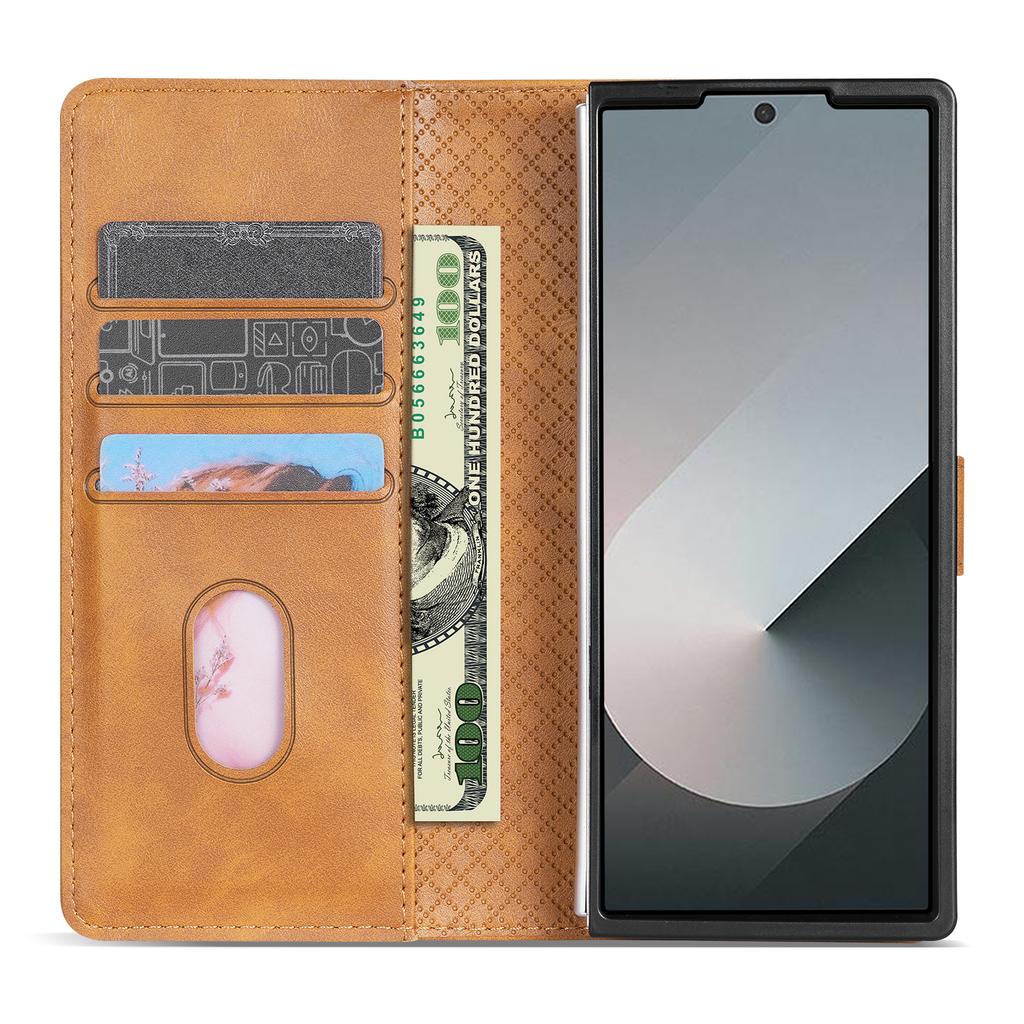 N.BEKUS CSJ-001 For Samsung Galaxy Z Fold6 5G Stand Case PU Leather Wallet Phone Cover
