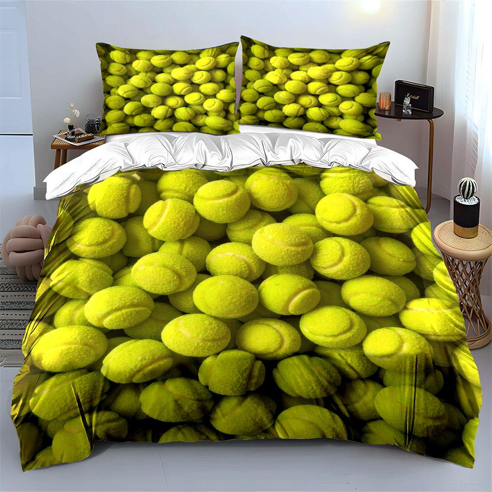 Set Trio Palla da Tennis, Varie Misure per Camera da Letto di Bambini e Adulti, Squisito Set Lenzuola 3 Pezzi, Regalo