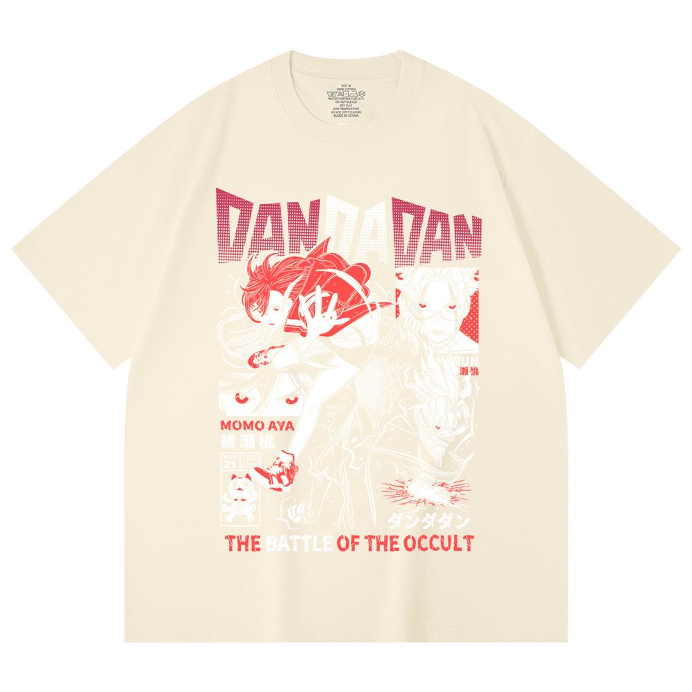 230 Gsm 100% Cotton DanDaDan V4 Occult Battle Print Unisex Heavy Cotton T Shirt