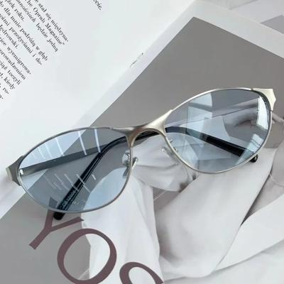 Men Women'S Metal Frame Sunglasses Outdoor Cat Eye Uv400 Sun Glasses Goggles Unisex Vintage Retro Hip Hop Eyewear
