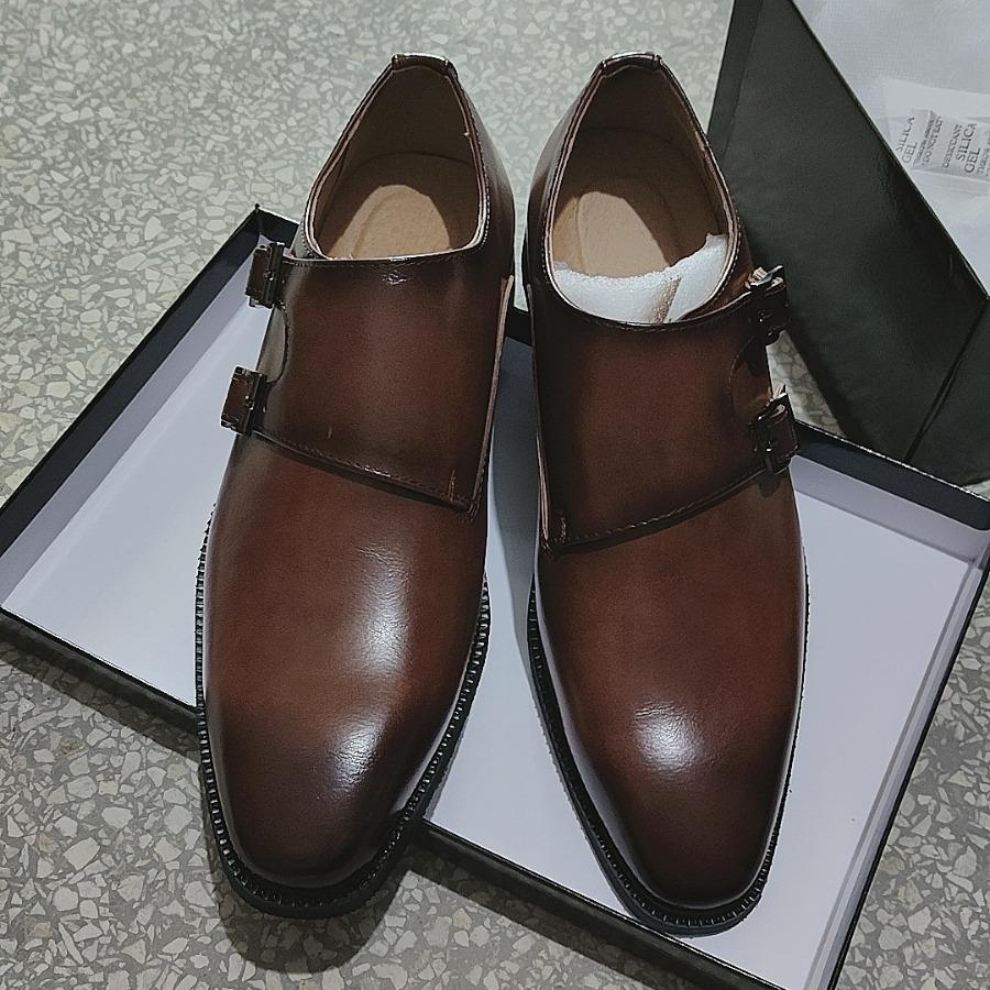 Herrenschuhe große Größe neue Lederschuhe Modetrend Schnalle lässige Lederschuhe Herren Business Anzugschuhe Hochzeitsschuhe