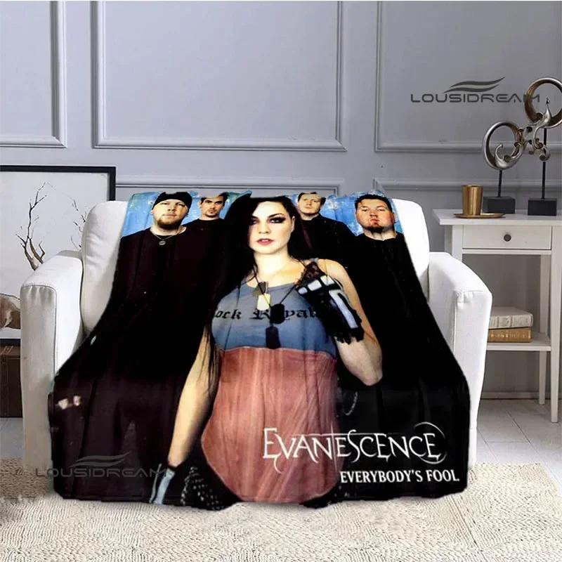 EvaneScence Band Retro Printed Blanket Fashion Warm Blankets Flannel Blanket Bed Linings Home Travel Blankets Birthday Gift
