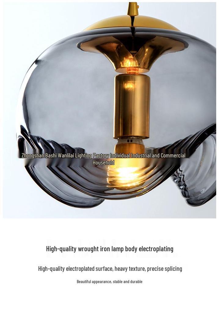 Bauhaus Glass Pendant Light: Post-Modern Nordic Style for Kitchen, Bar, Living Room, Bedroom, or Bedside Lighting