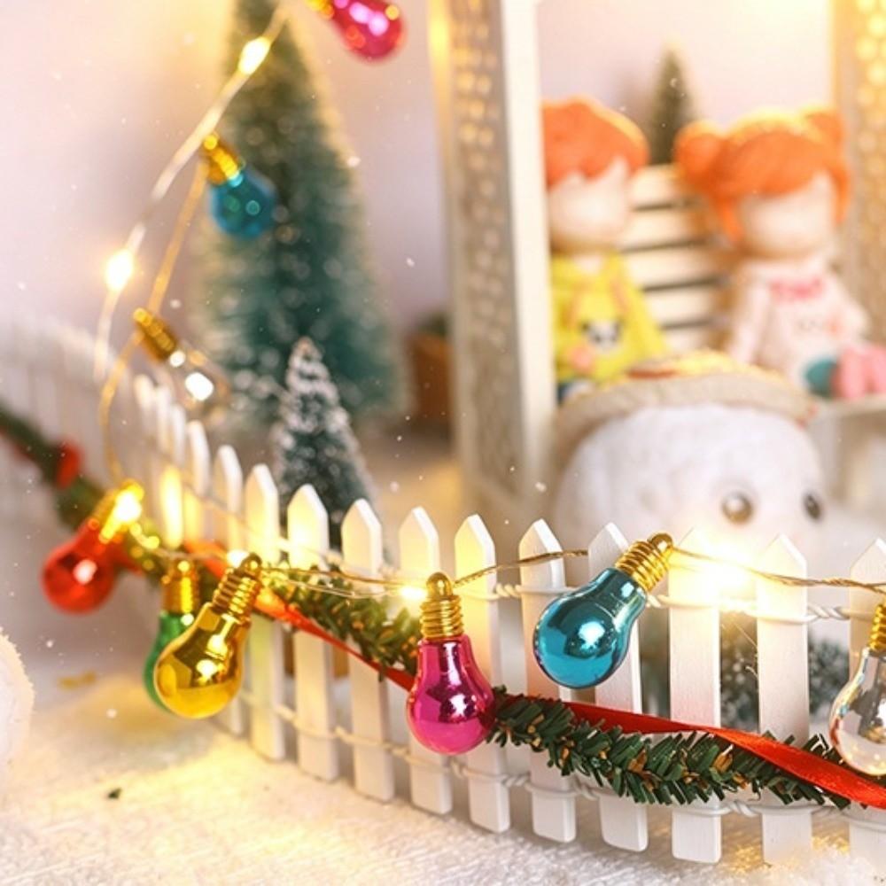 1m / 3.28ft Dollhouse String Lights Colorful Mini Christmas Tree Lights String Scene Ornament