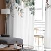Christmas Plants Eucalyptus Leaves Berries Snowflakes Sheer Curtains Gauze Curtain for Living Room Bedroom Voile Yarn Curtains